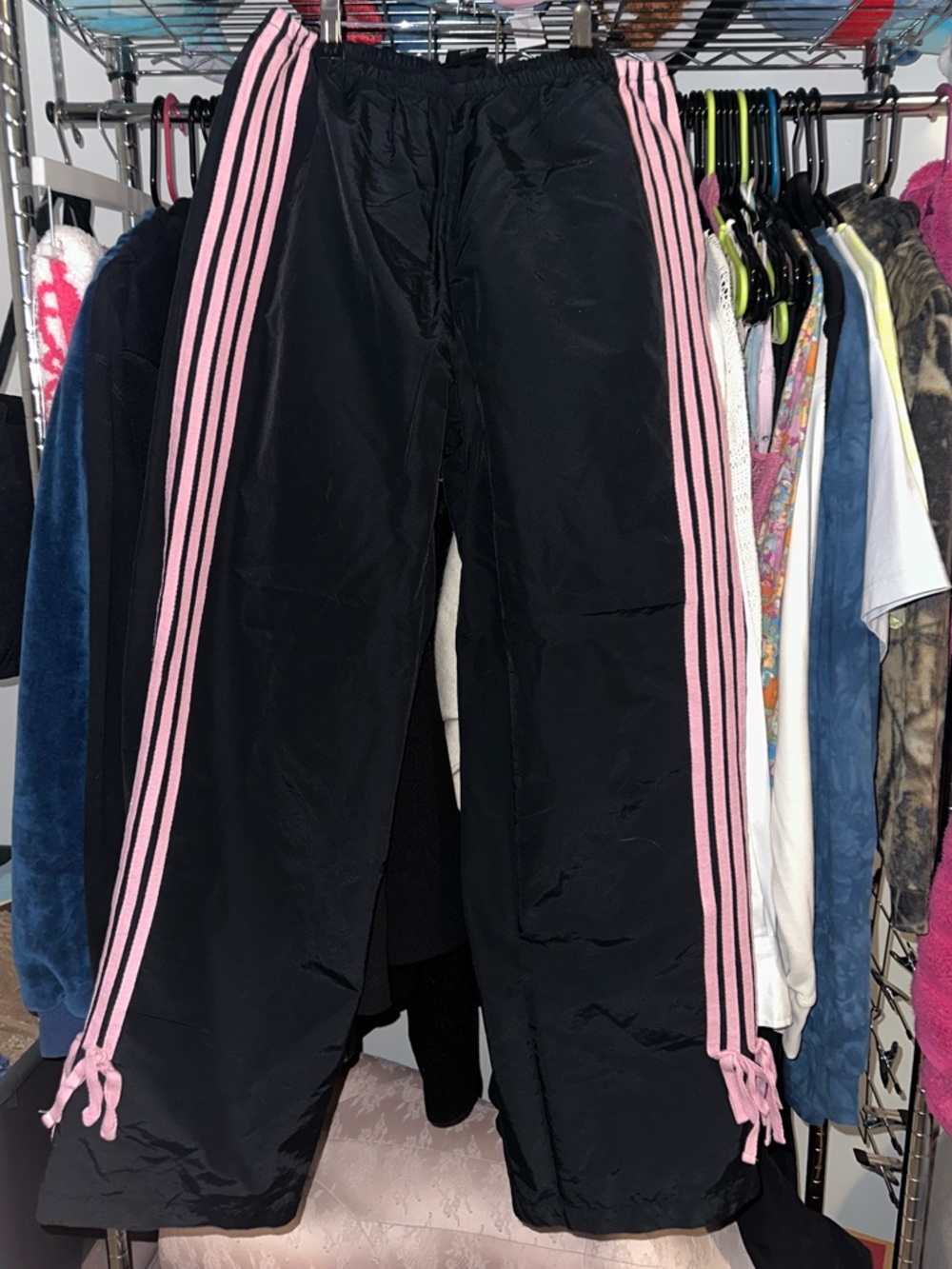 PacSun Black Joggers with Pink Side Stripes